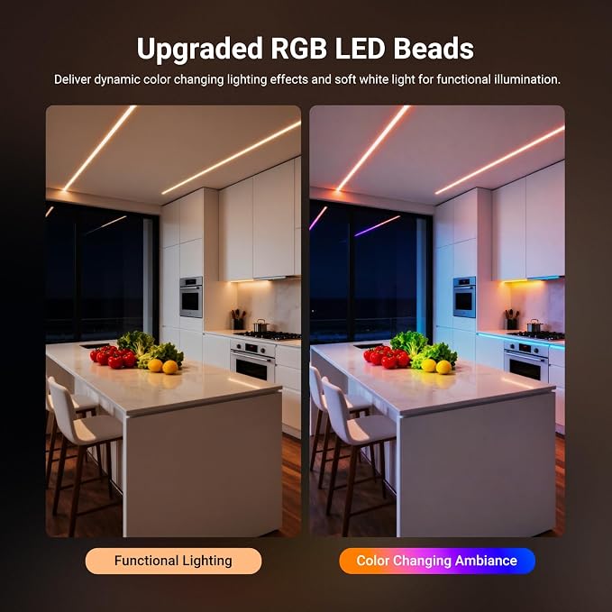 NEEWER 16.4ft/5m LED Strip Lights Front Lit, Smart AI App Control RGB IC Cuttable Neon Rope Light Color Change for Bedroom Gaming Room Home Indoor Wall Decor, Compatible with Google and Alexa, NS01 - Image 3