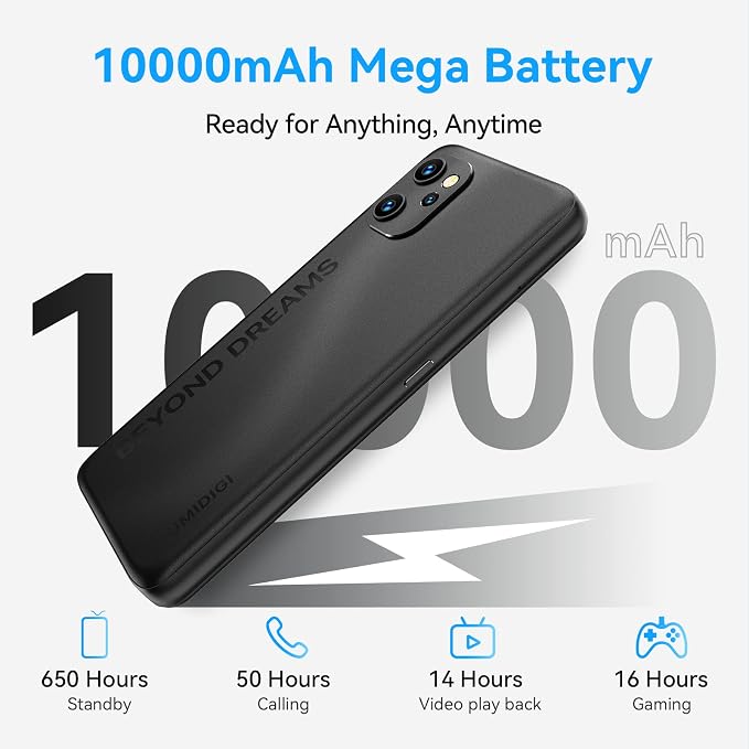 UMIDIGI Power 7 MAX Unlocked Cell Phone,6GB+128GB 10000mAh Battery,6.7" Full Screen + 48MP AI Triple Camera Android Smartphone,NFC,GPS,Face & Fingerprint,BLE 5.0, WiFi 2.4GHz/5GHz,Warranty,Black - Image 5