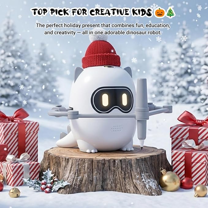 Joso Drawing Robot Toys for 3-8 Year Old Kids with 200 Cards & 22 Pens | Montessori Painting Learning Toys with Smart Card Scanning Recognition & Voice Interactive for Boys Girls Birthday Party - Image 7