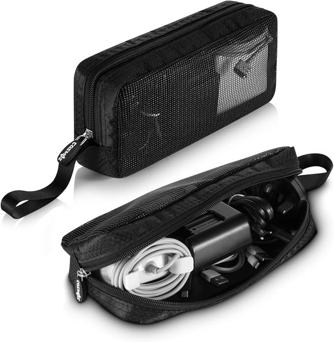 CM Travel Cable Organizer Case Portable Computer Accessories Zipper Mesh Pouch for Holding Laptop Mouse, Power Bank, USB, Adapter, Charger, Cellphone and Cosmetics (Case ONLY) - Image 2