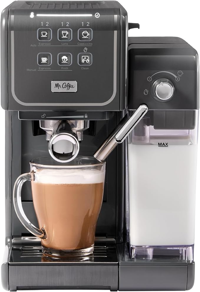 Mr. Coffee One-Touch CoffeeHouse+ Espresso, Cappuccino, and Latte Maker Home Coffee Machine with 19-Bar Italian Pump, and Milk Frother Ideal for Latte, Espresso, and Coffee Lovers - Image 3