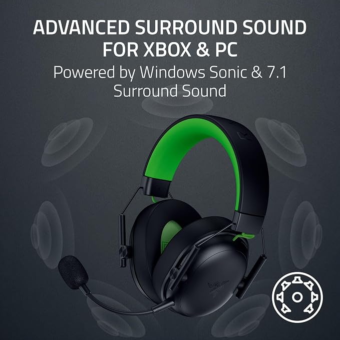 Razer BlackShark V3 X HyperSpeed Wireless Xbox Gaming Headset, Black | 50mm Drivers, Cardioid Mic, 2.4 GHz, Bluetooth, Works with PC, Mac, PS5, Nintendo Switch, Smartphone, 70 Hr Battery - Image 7