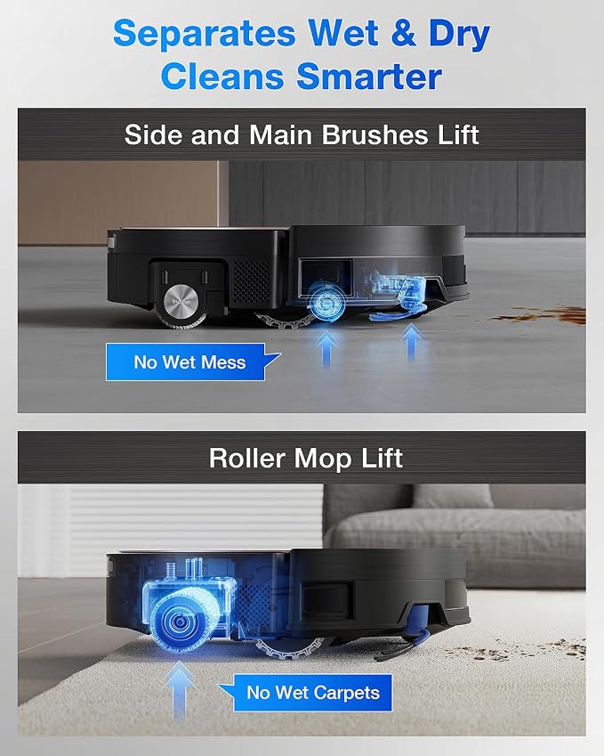 ECOVACS DEEBOT X11 OmniCyclone Robot Vacuum and Mop, Bagless 60-Day Station, 19,500Pa Suction, GaN Fast Charging for Large Homes, Self-Washing Roller Mop, Zero-Tangle for Pet Hair, Smart Navigation - Image 8