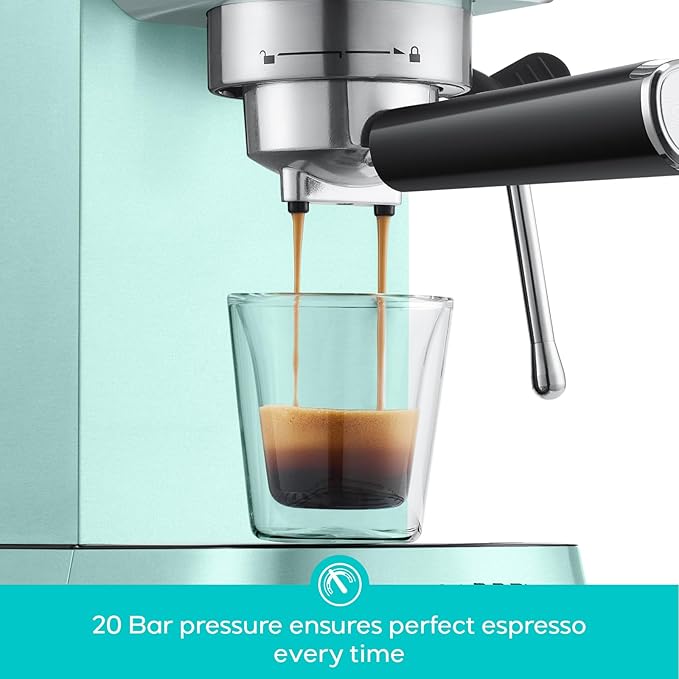 CASABREWS CM5418 Espresso Machine, Small Coffee Maker with Steam Wand | Stainless Steel, 20-Bar Pump, Built-in Pressure Gauge, Powerful Steam Wand for Cappuccino Latte for Home, 34oz Water Tank - Image 2