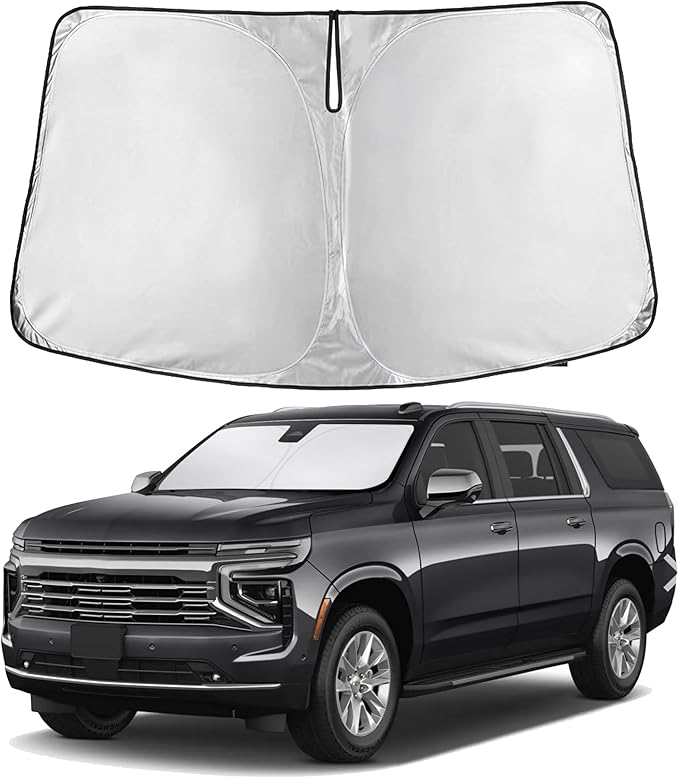 EcoNour Windshield Sunshade Compatible for Chevrolet Suburban 2021-2023 2024 2025, Sun Visor for Front Windshield & Window Sun Shade Cover, UV Heat Blocker & Protector, Car Accessories by EcoNour