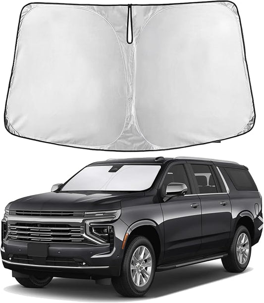 EcoNour Windshield Sunshade Compatible for Chevrolet Suburban 2021-2023 2024 2025, Sun Visor for Front Windshield & Window Sun Shade Cover, UV Heat Blocker & Protector, Car Accessories by EcoNour