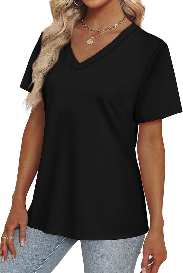 Alaroo Womens Summer Tops 2026 V Neck Short Sleeve Shirts Trendy Dressy Casual Vacation Outfits Printed - Image 3