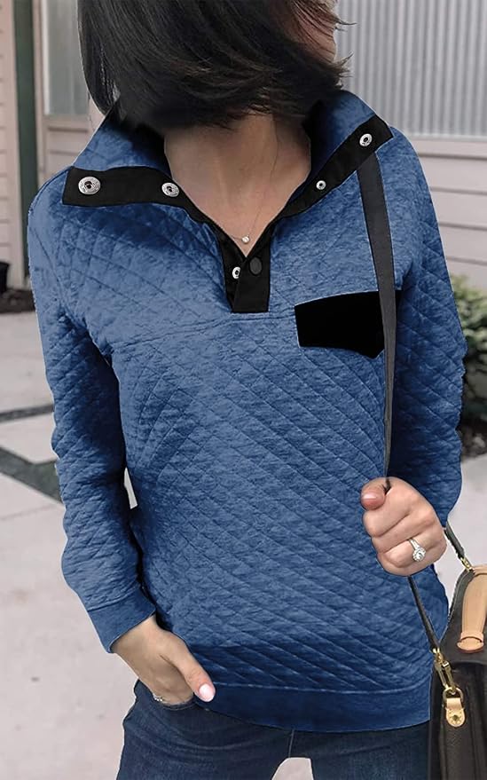 BTFBM Women Fashion Quilted Pattern Lightweight Zipper Long Sleeve Plain Casual Ladies Sweatshirts Pullovers Shirts Tops - Image 3