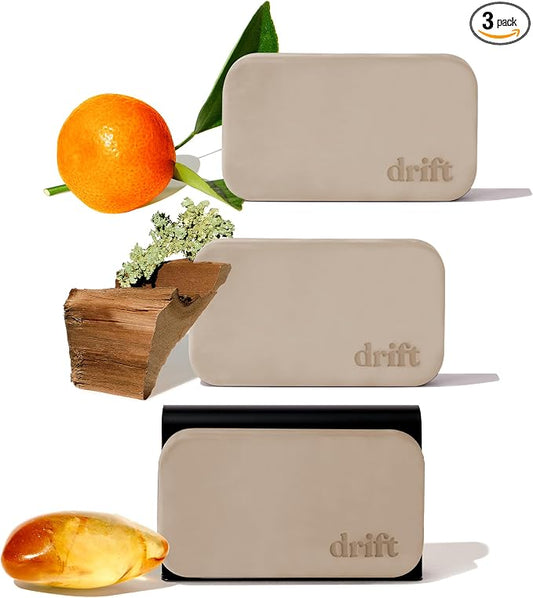Drift Car Air Freshener - Stone Air Freshener - Car Odor Eliminator - Long Lasting Scent - Auto Accessories - Metal Clip - Clean Ingredients- Variety 3 Pack Starter Kit - CLIP INCLUDED by driftscents