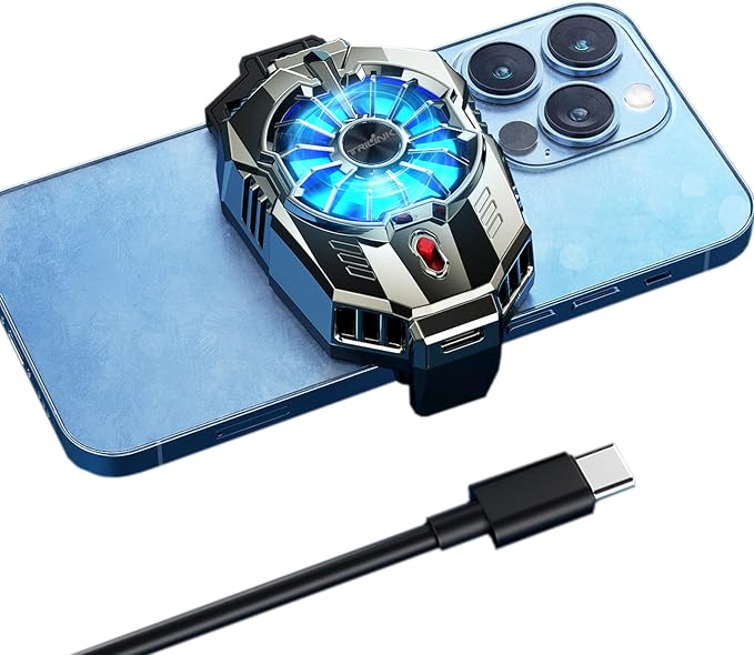 TRILINK Phone Cooler for Gaming, Universal Phone Cooling Fan with Two Cooling Modes, Mobile Phone Radiator Case for iPhone Android Smartphones from 4.5 to 7in, Cell Phone Cooler for Live Streaming by TRILINK