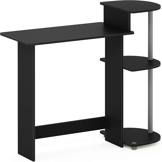 Furinno Compact 29-Inch Computer Desk, Gaming Desk with Shelves, Office Desk with Book Shelf, for Home Office, Study Room, Dorm, Bedroom, Black - Image 5
