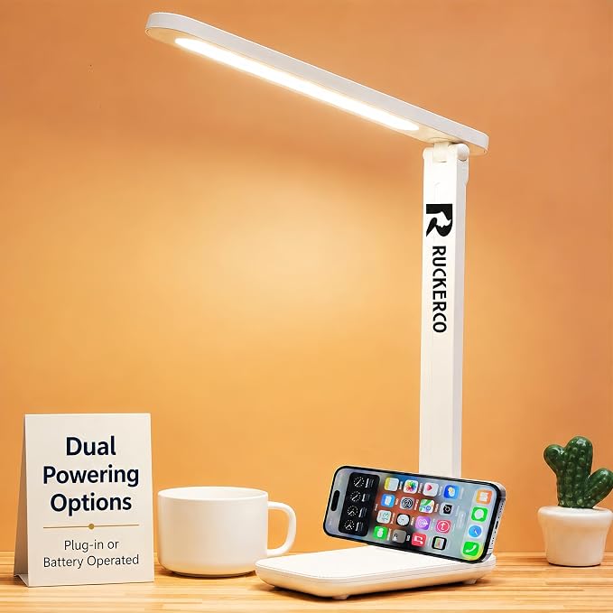 R RUCKERCO Led Desk Lamp Dimmable Desk Light Reading Lamp 3 Lighting Modes, Eye Protection Accessories, Study Desk Lamp Equipped USB Charger Suitable for Home Office is for Gift Giving by R+RUCKERCO
