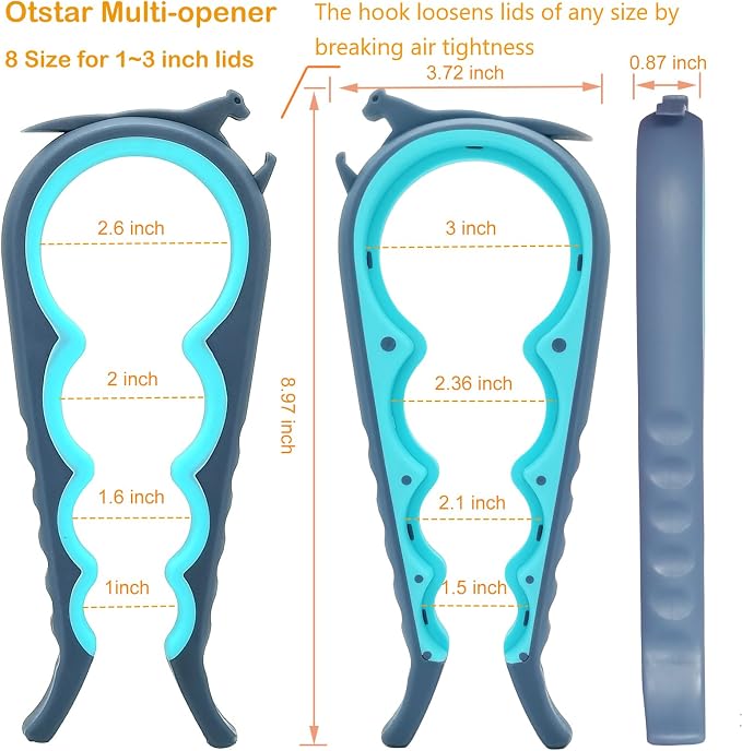 Otstar Jar Opener & Bottle Opener for Seniors with Arthritis, Weak Hands | Adjustable Lid Opener Effortlessly Opens Jars, Bottles & Pop-Top Cans, Great for Senior Parents, Grandparents, or Loved Ones - Image 3
