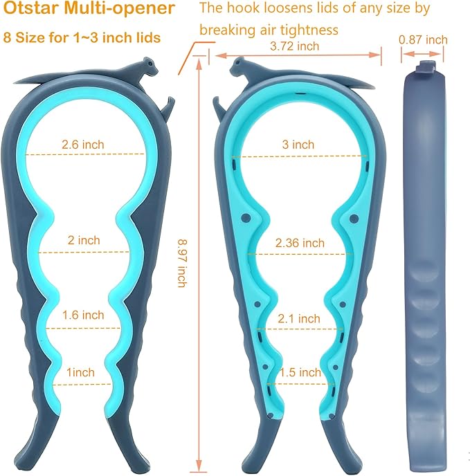 Jar Opener for Weak Hands, 5 in 1 Bottle Opener for Seniors with arthritis | Multifunctional Adjustable Lid Opener with Non-Slip Rubber Gripper Pad – Effortlessly Opens Jars, Bottles & Pop-Top Cans - Image 3
