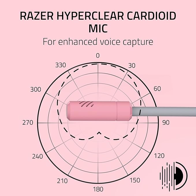 Razer Kraken Kitty V3 X Wired Gaming Headset, Kitty Ears, Pink | HyperClear Cardioid Mic, 40 mm Drivers, 7.1 Surround Sound, Comfy Ear Cushions, Cross-Platform via 3.5mm PC, PS5, Xbox - Image 3
