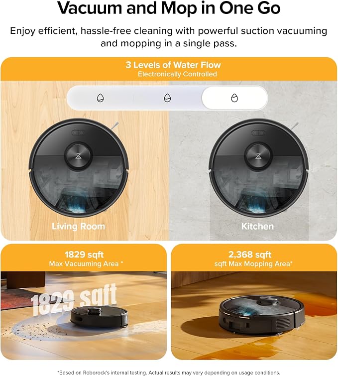 roborock Q7 M5+ Robot Vacuum and Mop, Up to 7-9 Weeks Self-Empty, 10000Pa | Upgraded from Q5 Max+, Dual Anti-Tangle System for Pet Hair & Carpet, PreciSense LiDAR Navigation, App Control, Black - Image 5