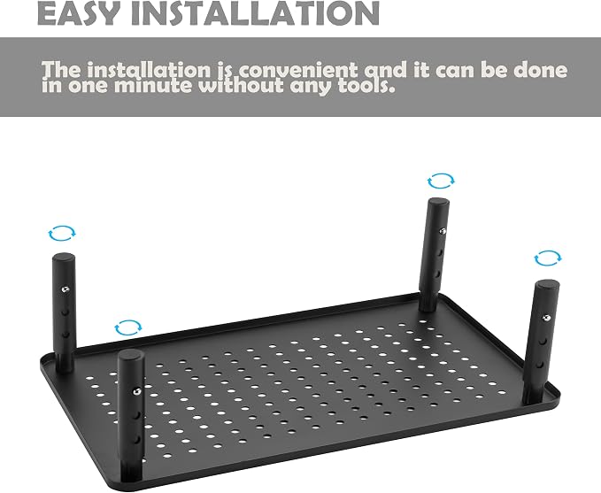 Monitor Stand for Desk Monitor Riser, Adjustable Laptop Riser, Desk Organizer Desktop Printer Laptop Storage Shelf, Mesh Metal Computer Item Stand (1 Piece)(14.5" Lx9.3 W) - Image 5