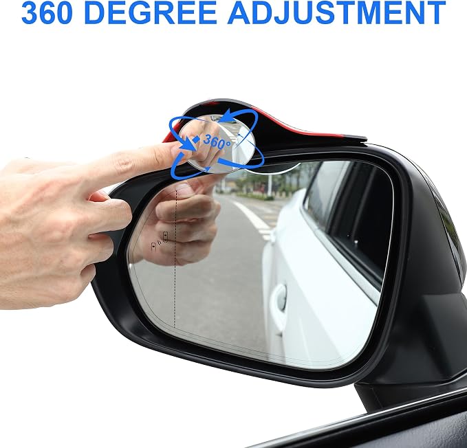 LivTee Blind Spot Mirror with Side Mirror Rain Guard, HD Glass Frameless Convex, Carbon Fiber 2-in-1 Side Mirror Covers Kit with Wide Angle Adjustable Stick for Cars SUV and Trucks, Pack of 2 - Image 4