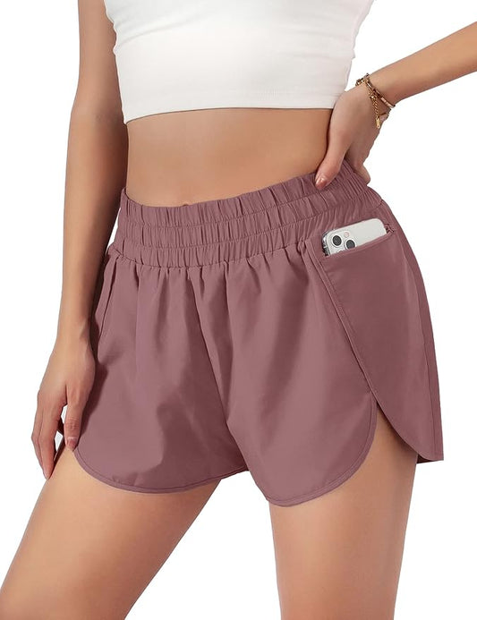 Blooming Jelly Women's Quick-Dry Running Shorts Workout Sport Layer Active Shorts with Pockets 1.75" by Bloomingjelly