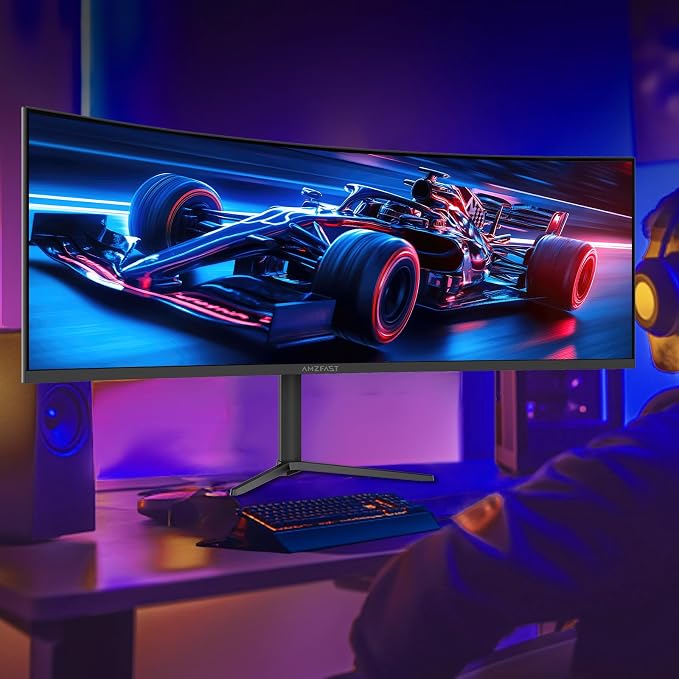 Amzfast 49 Inch Curved Monitor 120Hz DQHD (5120x1440) Ultrawide Gaming Monitor, 120% sRGB, 1500R, 1ms MPRT, HDR, Adaptive Sync, PIP/PBP, Height Adjustable, HDMI 2.0/DP 1.4, VESA 75x75, AMZG49C7U - Image 11