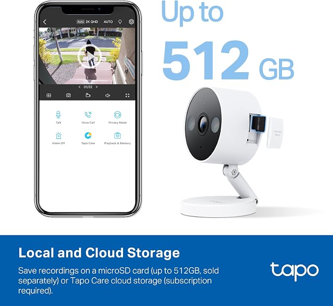 Tapo 2K+ Indoor/Outdoor Wired Security Camera - 2024 PCMag Editors' Choice, Person/Pet/Vehicle Detection, Baby Monitoring, Color Night Vision, Subscription-Free Local Storage or Optional Cloud, C120 - Image 3