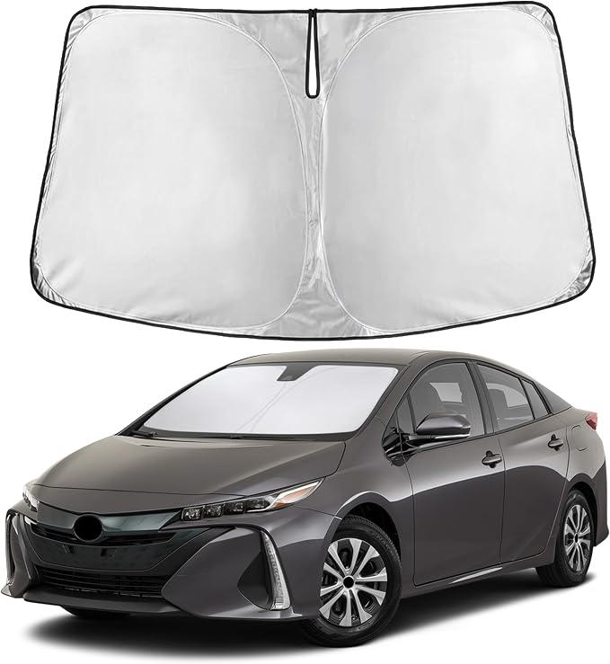 EcoNour Windshield Sunshade Compatible for Toyota Prius Hatchback 2016-2020 2021 2022, (Not for Prius C or Prius V) Sun Visor for Front Window Sun Shade Cover, UV Heat Protector, Car Accessories by EcoNour