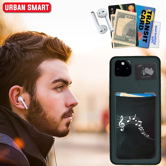 Phone Wallet - Adhesive Card Holder - Cell Phone Pouch - Stick on Lycra Pocket by Gecko - Carry Credit Cards and Cash - Image 5