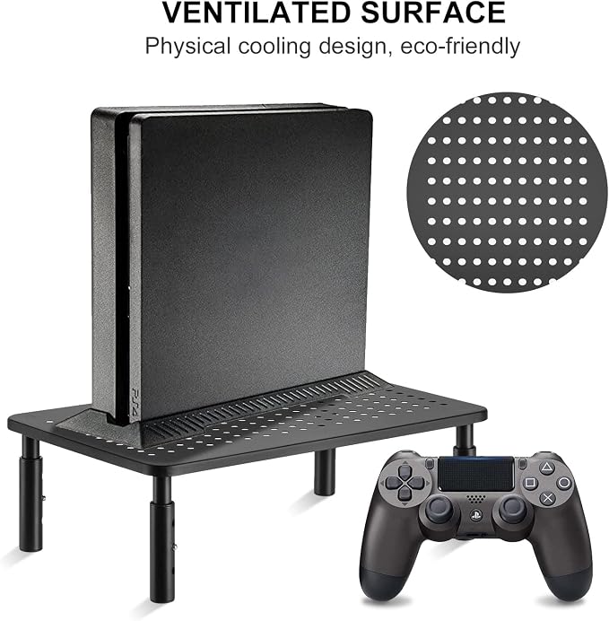 suptek Computer Monitor Stand Riser,Monitor Riser for Laptop, Printer, Notebook and All Flat Screen TV Display with Vented Platform,3 Height Adjustable Laptop Riser,1 Pack,Black(MST003) - Image 3