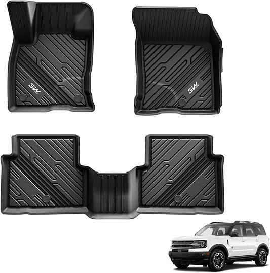 3W Floor Mats Fit for Ford Bronco Sport 2021-2025 2026 All Weather TPE Car Accessories Custom Fit Full Set Ford Bronco Sport Car Mats (Not for Bronco & Rubberized Floor & Outer Banks) by 3W