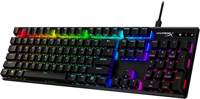 HyperX Alloy Origins PBT - Mechanical Gaming Keyboard, Keycaps, RGB Lighting, Compact, Aluminum Body, Adjustable Feet, Customizable with NGENUITY, Onboard Memory Clicky Switch, Black - Image 9