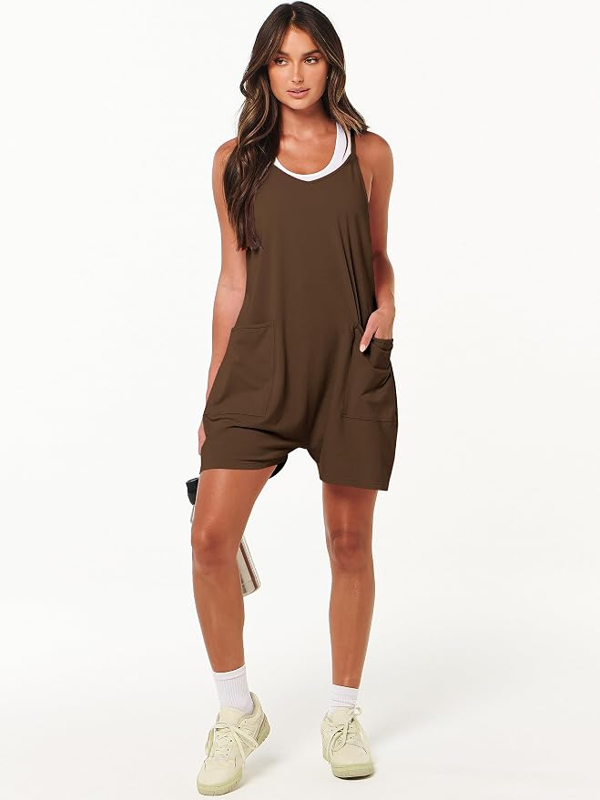 ANRABESS Womens Rompers Summer Casual Loose Sleeveless Overalls Spaghetti Strap Shorts Jumpsuit 2026 Beach Vacation Clothes - Image 7