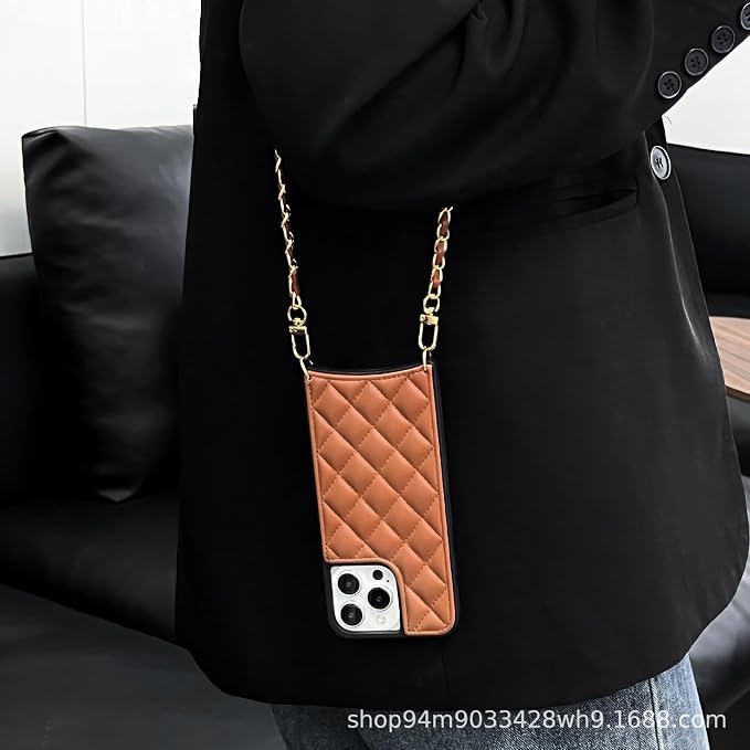 Phone Crossbody Chain Cell Phone Lanyard,Universal Leather+Metal Shouder Strap with Phone Tether Patches (L) - Image 8