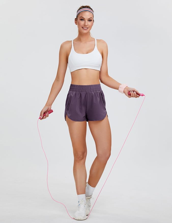 Blooming Jelly Women's Quick-Dry Running Shorts Workout Sport Layer Active Shorts with Pockets 1.75" - Image 2