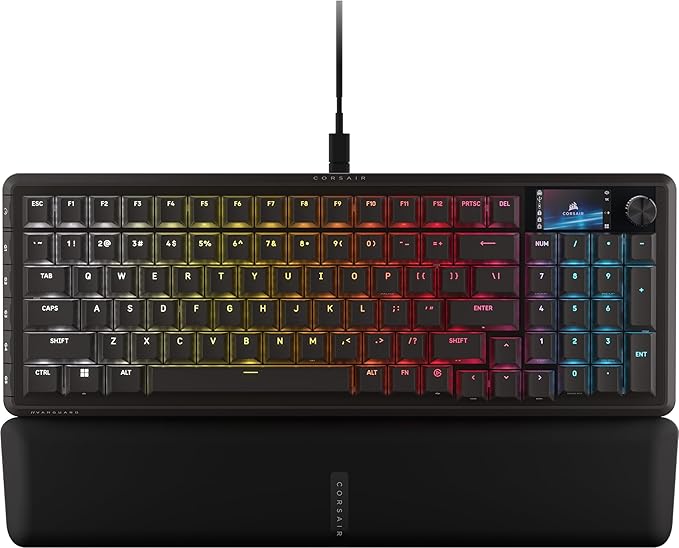 Corsair Vanguard 96 Wired Mechanical Gaming Keyboard – 96% Layout, MLX Fusion Tactile Switches, 8000Hz Polling, LCD Display, Virtual Stream Deck, G-Keys, SOCD Flashtap, QWERTY US – Black by Unknown