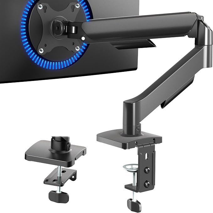 VIVO Single Monitor Stand, Fully Adjustable Arm for 17 to 32 inch Screen, Mechanical Articulating Desk Mount, Gaming and Office Setups, VESA 75x75, 100x100, Max 19.8 lbs, Classic, Black, STAND-V001O by Unknown