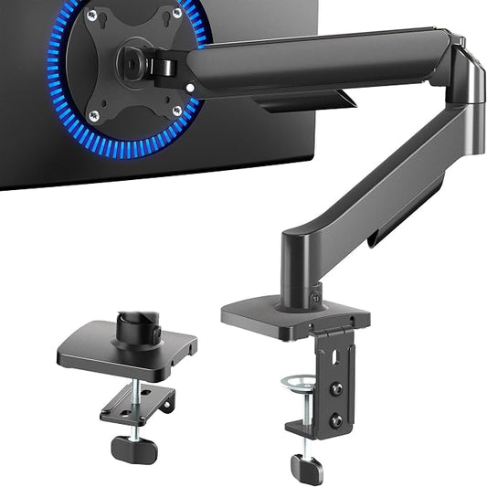 VIVO Single Monitor Stand, Fully Adjustable Arm for 17 to 32 inch Screen, Mechanical Articulating Desk Mount, Gaming and Office Setups, VESA 75x75, 100x100, Max 19.8 lbs, Classic, Black, STAND-V001O by Unknown