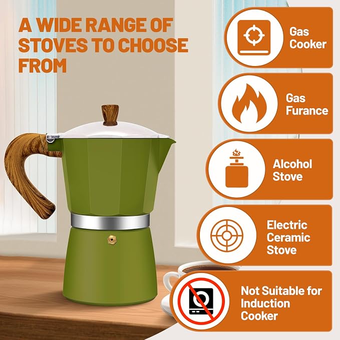 12 Cup Aluminum Espresso Stovetop Moka Pot Express Coffee Maker Percolator Italian Classic Mocha Coffee Machine for Italian and Cuban Cafe Brewing for Home & Camping 600ml 20oz - Image 4