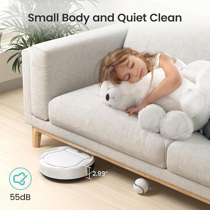 Lefant Robot Vacuum Cleaner, Strong Suction, 120 Mins Runtime, Slim, Low Noise, Automatic Self-Charging, Wi-Fi/App/Alexa Control, Ideal for Pet Hair Hard Floor and Daily Cleaning, M210 - Image 9