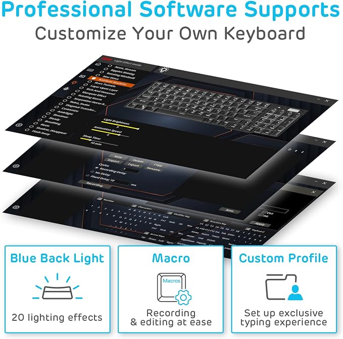 RK ROYAL KLUDGE RK96 Wireless Mechanical Keyboard with Magnetic Wrist Rest | 96 Keys Hot Swappable Wireless Gaming Keyboard with Software, Triple Mode BT5.0/2.4G/USB-C, Blue Backlight, Custom Switch - Image 6