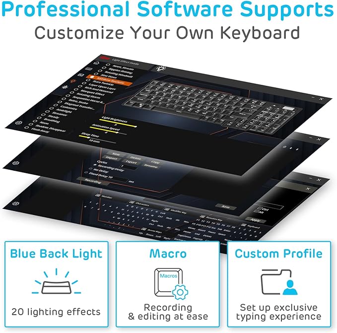RK ROYAL KLUDGE RK96 Wireless Mechanical Keyboard with Magnetic Wrist Rest | 96 Keys Hot Swappable Wireless Gaming Keyboard with Software, Triple Mode BT5.0/2.4G/USB-C, Blue Backlight, Custom Switch - Image 6