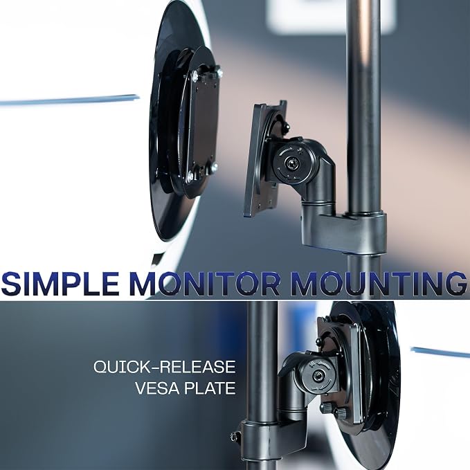 VIVO Single Ultra-Wide Monitor Desk Mount for up to 57 inch Ultrawide Screens, Extra Tall Heavy Duty Adjustable Stand Holds 59.4 lbs, Black, STAND-V157R - Image 4