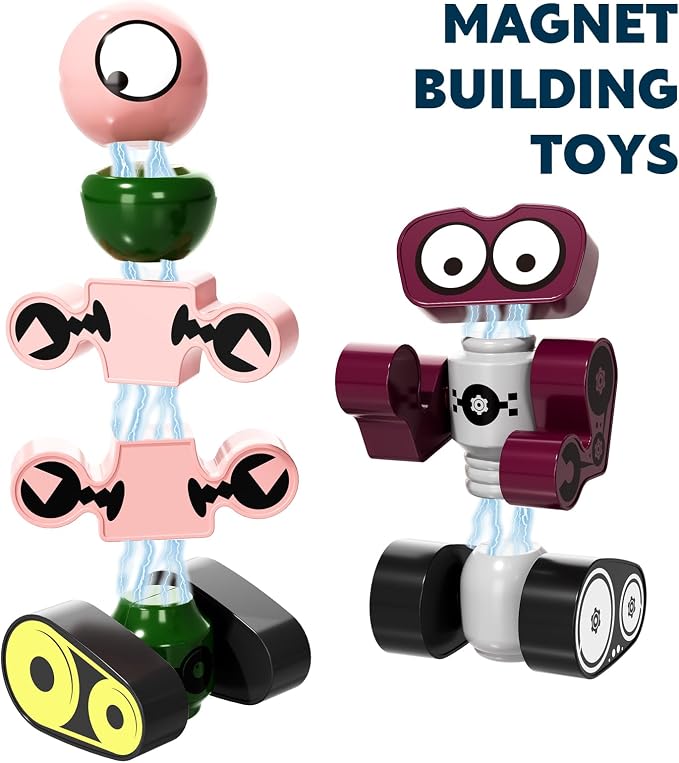 TEMI Magnets Robot Toy for 3 4 5 6 7 Year Old Boys | Transform Toys Planet Magnet Building Toys Stacking for Toddler, Learning Educational Christmas and Birthday Gifts for Kids - Image 5