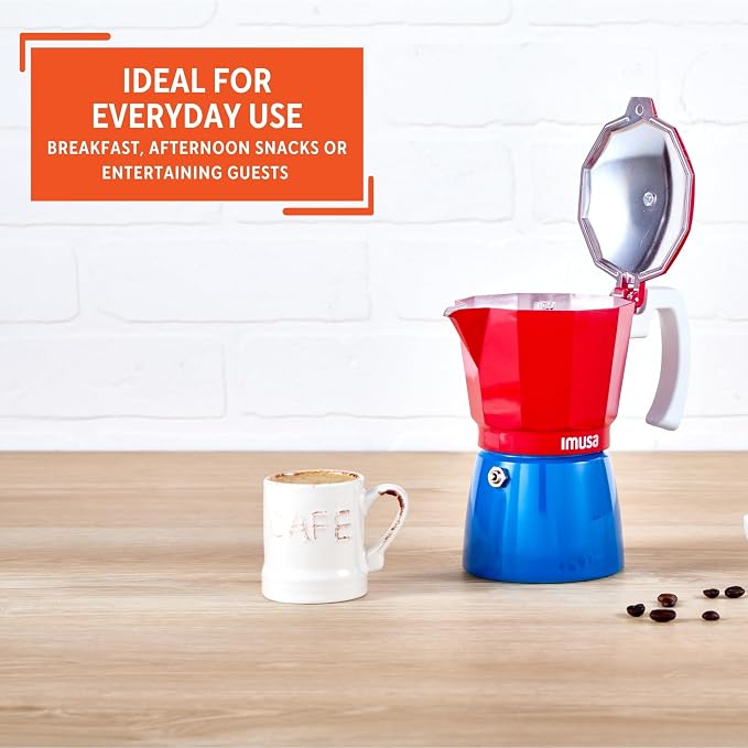 IMUSA 3 Cup Caribbean Cast Aluminum Stovetop Coffee Maker | Bare Cast Aluminum Finish, Cool-Touch White Handle, Ideal for Demitasse, Great for Daily Coffee Moments - Image 7
