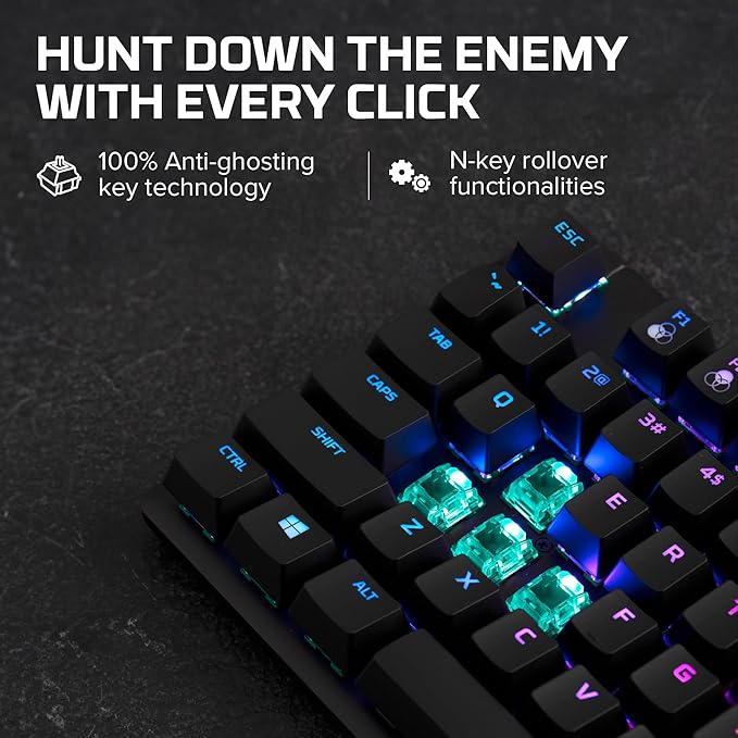 HyperX Alloy Origins Core - Tenkeyless Mechanical Gaming Keyboard, Software Controlled Light & Macro Customization, Compact Form Factor, RGB LED Backlit, Tactile HyperX Aqua Switch,Black - Image 3