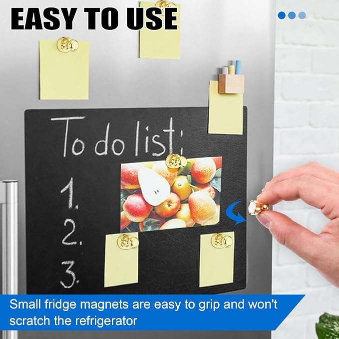 LOVIMAG Fridge Magnets 40Pcs, Magnet for Refrigerator Whiteboard, Gold | Small Strong Neodymium Metal Cute Push Pin for Classroom, Kitchen, Accessories Decorative, Office, Calendar - Image 5