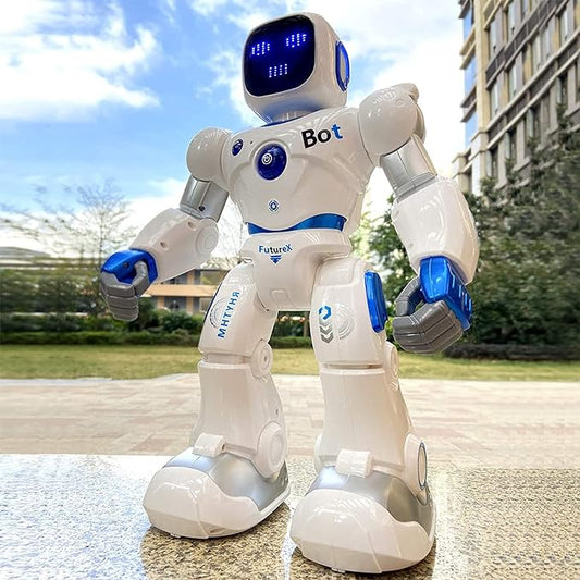 Ruko 1088 Smart Robot Toy for Kids, Large Programmable Interactive Gift | Support Remote Control & App Control & Voice Command, Birthday Gift for Boys & Girls Ages 4 5 6 7 8 9, Blue by Ruko