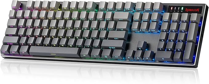 Redragon K556 PRO Wireless RGB Gaming Keyboard, Aluminum Board, PBT Keycaps | 0 Delay Tri-Mode BT/2.4GHz/USB-C for More Devices, Rock-Solid Stability, AM-PM Using Durability, Pro Software, Gradient Color by REDRAGON