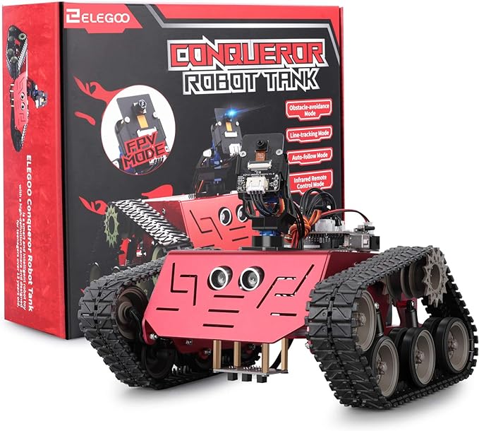 ELEGOO Conqueror Robot Tank Kit with UNO R3, Compatible with Arduino | WiFi FPV Camera, Obstacle Avoidance, Line Tracking Mode, STEM Toys & Projects for Kids, Remote Control, Auto-follow - Image 7