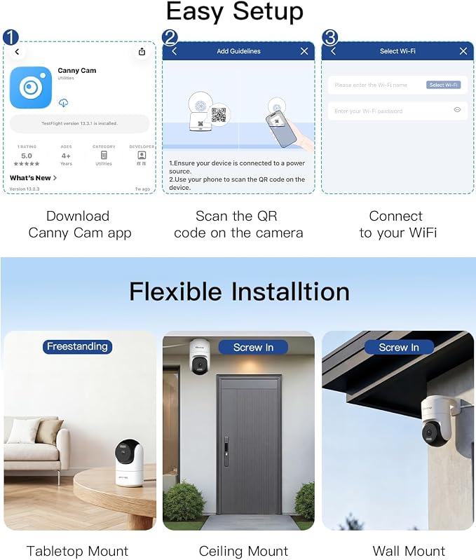 VIMTAG 2.5K 4MP Outdoor Security Camera, Pan/Tilt WiFi Home CCTV Camera, 360° View & Motion Tracking, Color Night Vision, 2-Way Audio, AI Detection Alarm, IP66, Cloud & SD Card Storage, Works w/Alexa - Image 13