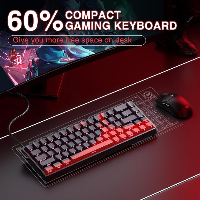 AULA WIN68 HE MAX - Hall Effect Gaming Keyboard with Magnetic Switch, Adjustable Actuation Fast Trigger Mode, 8KHz Polling Rate, RGB Backlit Wired Mechanical Gaming Keyboard 60 Percent Compact Design - Image 8